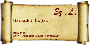 Szecska Lujza névjegykártya